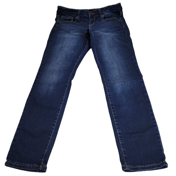 SO Brand Dark Wash Denim Embroidered 5 Pocket Button Jeggings Women's Size 15 - Picture 1 of 10